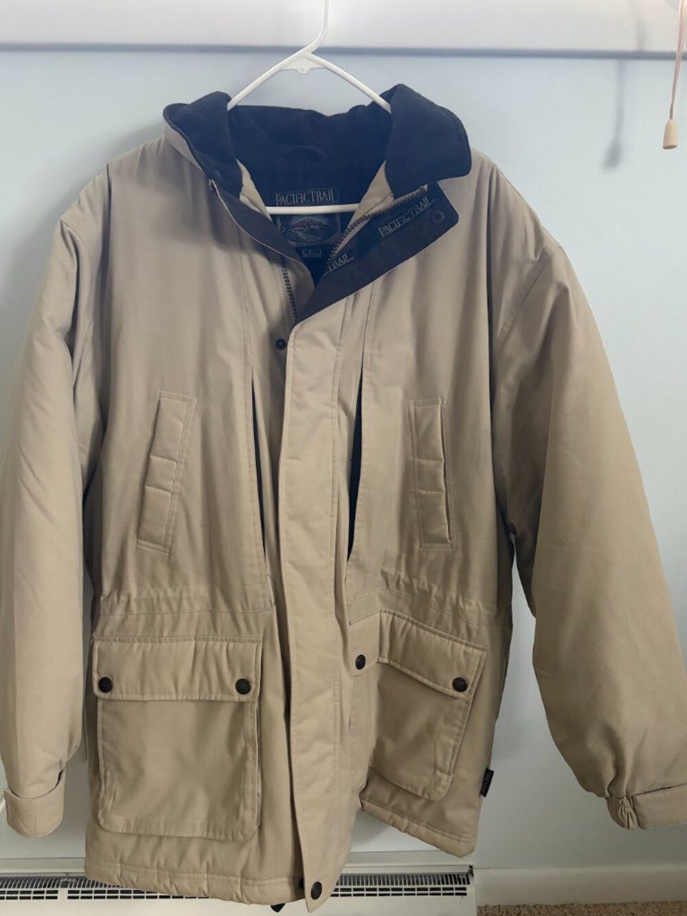 Vintage Pacific Trail Outerwear Tan Coat Jacket Mens Size L Full Zip
